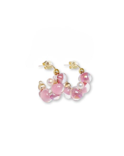Malolo Jewelry Pink Sea Foam Earrings Mini Peony