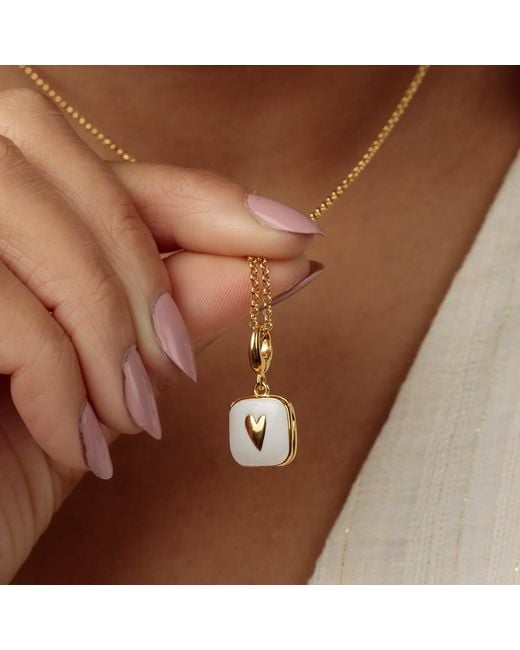 Lily Charmed Metallic Plated Heart Locket Necklace