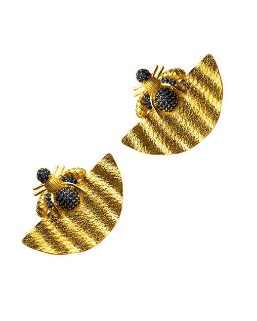 Ebru Jewelry Yellow Abundance Honey Bee Sapphire & Chunky Earrings