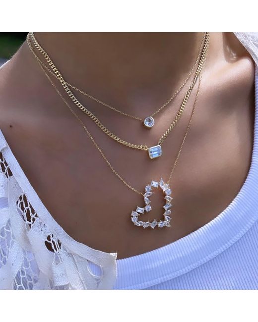 SHYMI Metallic Mini Bezel Solitaire Necklace