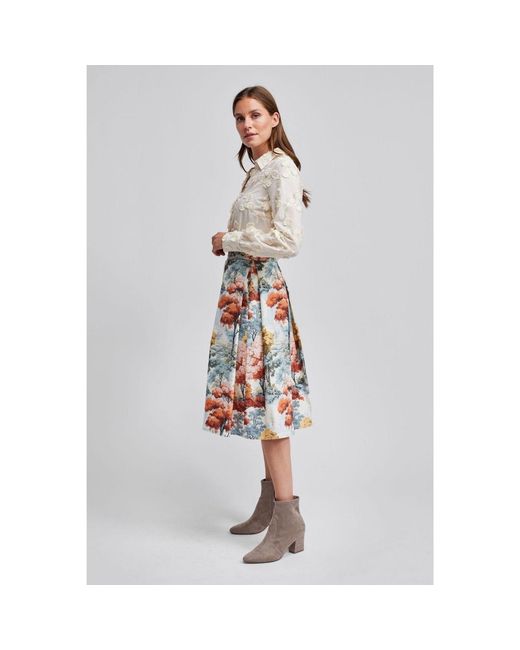 Marianna Déri Multicolor Pleated Skirt Autumn Forest