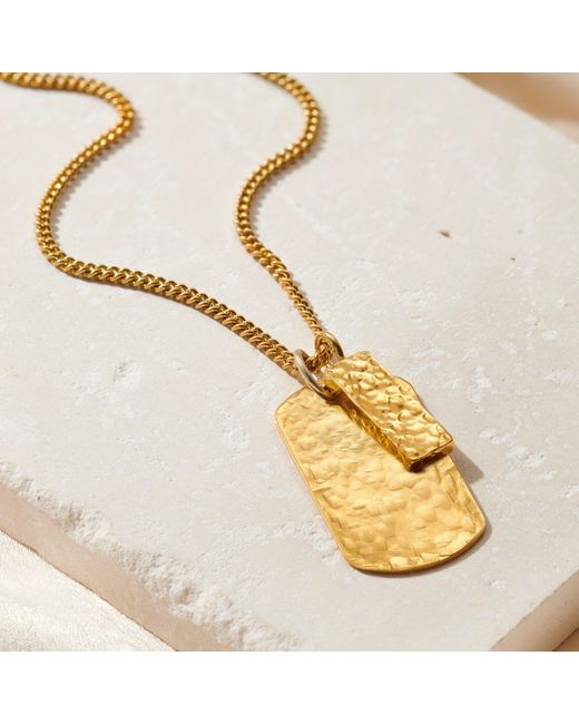 Posh Totty Designs Metallic Textured Dog Tag Necklace