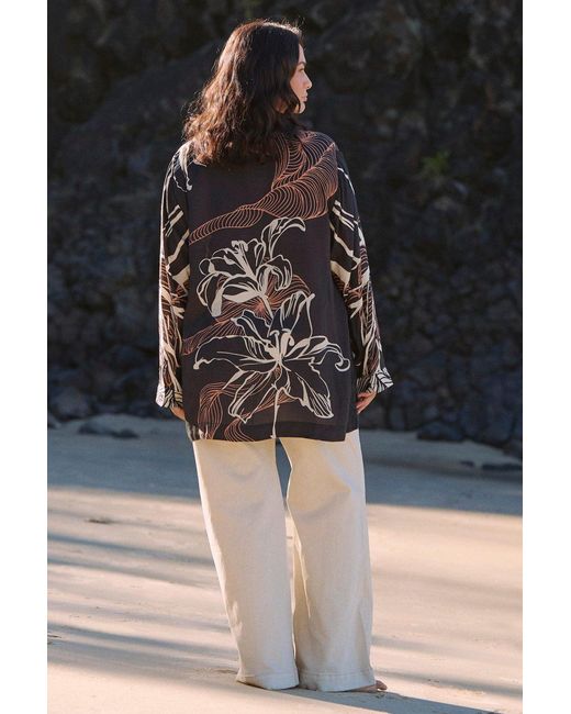 Adrift Clothing Black Jane Collared Shirt
