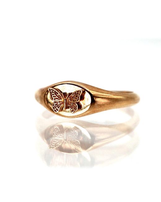 VicStoneNYC Fine Jewelry Metallic Vermeil Butterfly Signet Ring