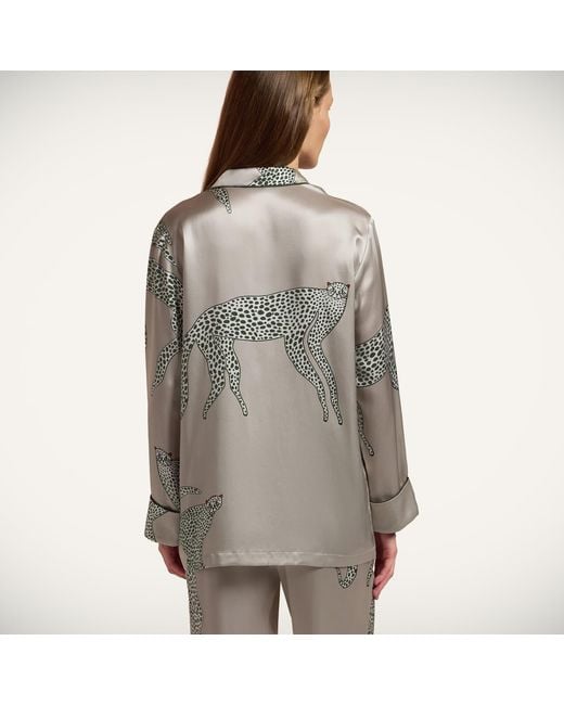 Piola Gray Silk Pyjama Shirt Long Sleeves