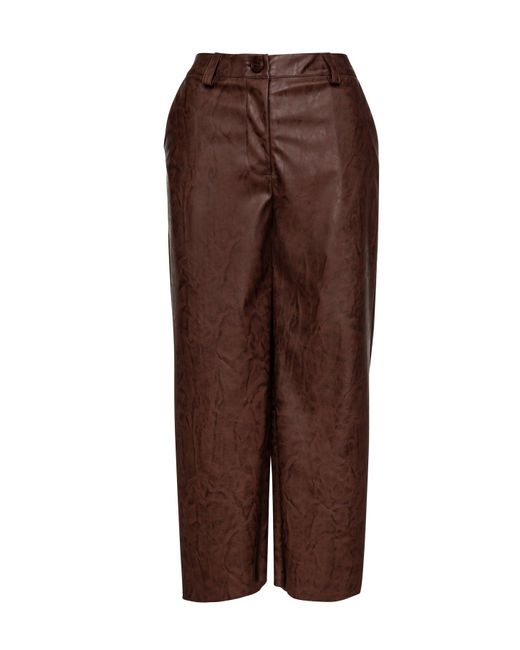Conquista Brown Chocolate Faux Leather Culottes