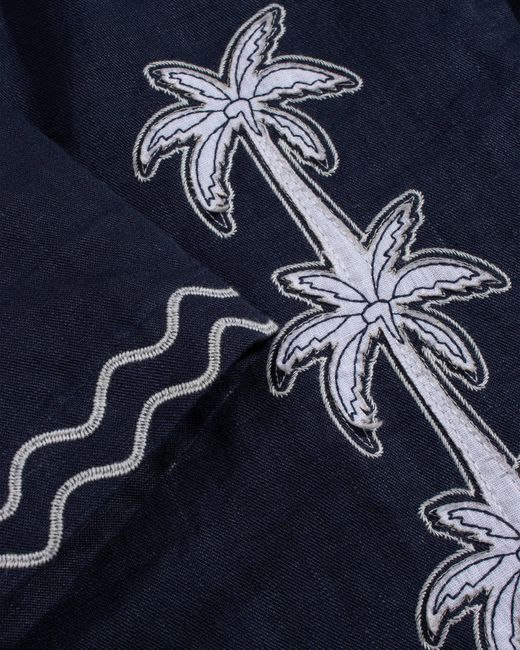 Far Afield Blue Veloso Palm Appliqué Shirt for men