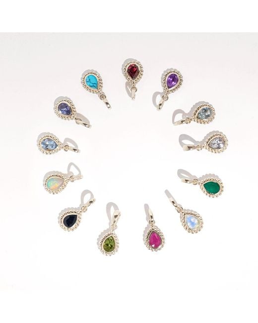 Charlotte's Web Jewellery Red January Birthstone Sterling Huggie Hoops