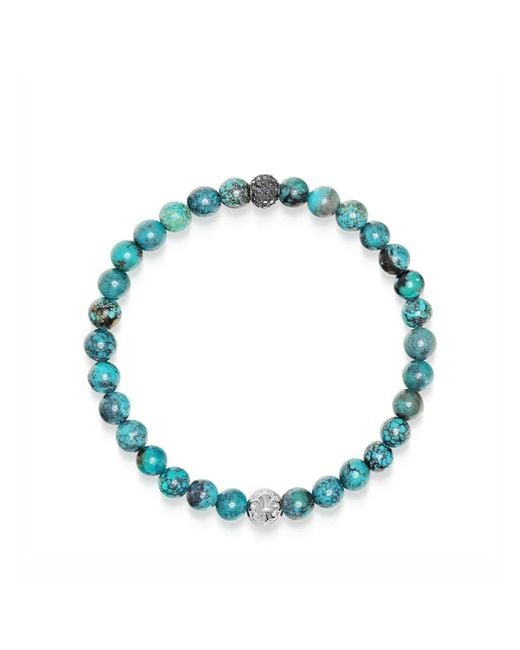 Nialaya Blue Diamond Wristband With Bali for men