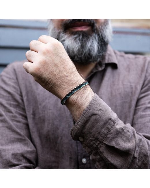 Harbour Uk Blue Solid Copper & Aqua- Rope Bracelet for men