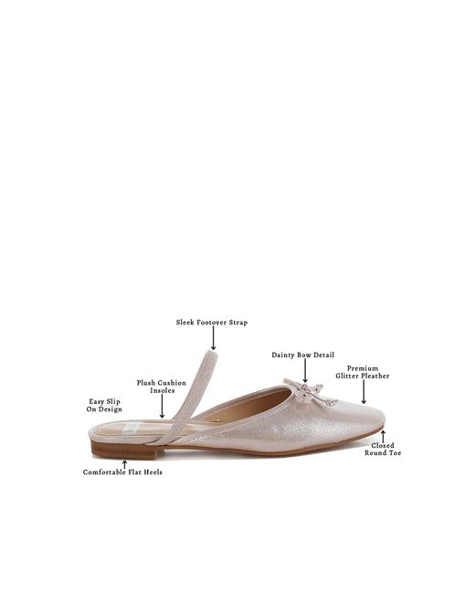 Rag & Co Metallic Opalia Glitter Ballet Mules