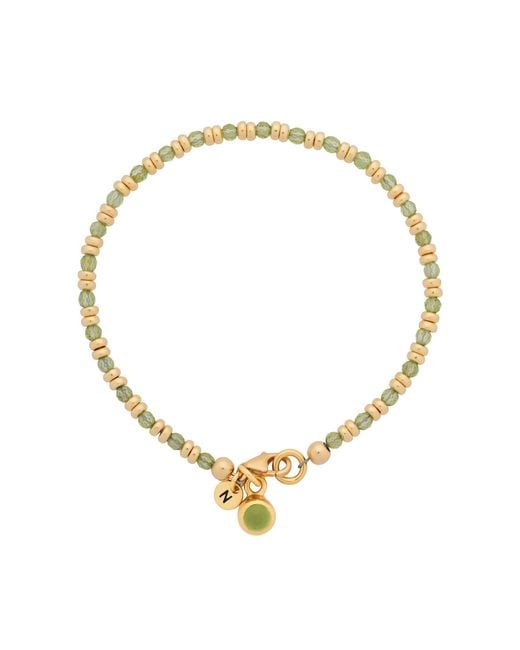 Nellou Jewellery Metallic Linear August Birthstone Bracelet Peridot Plated Sterling