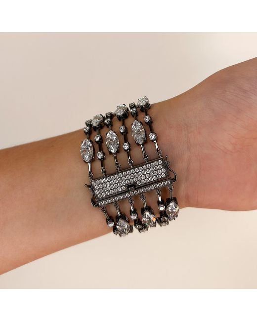 SALLY SKOUFIS Metallic Regen Bracelet With Made Cz Diamond Stimulant