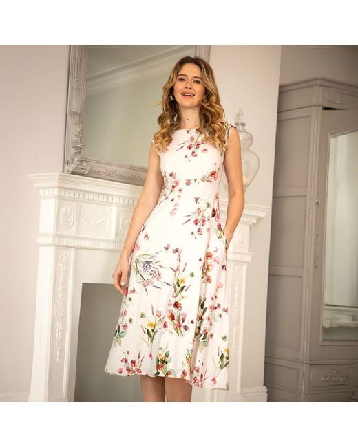 Alie Street London Pink Luna Midi Dress With Pockets