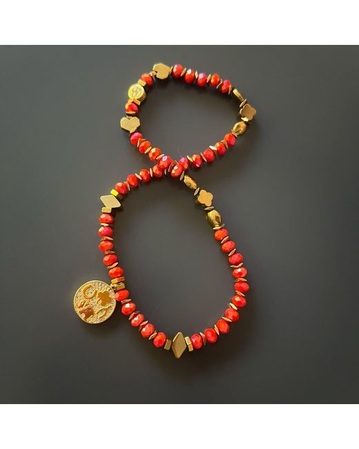 Ebru Jewelry Red Lucky Symbol Bracelet