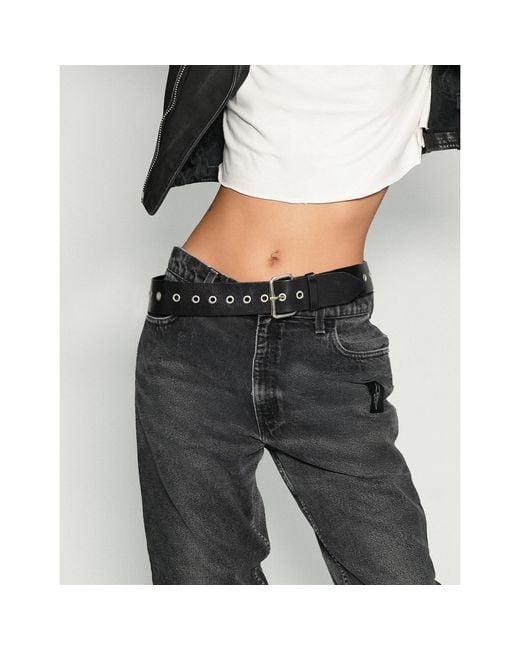 Stuart Trevor Black Rockstar Ringo Heavy Duty Eyelets Leather Belt