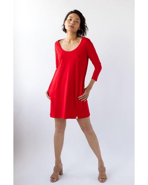 LOVETRUST Red Misa Tee Dress
