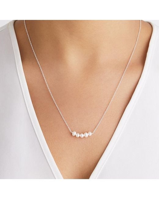 Lily & Roo Metallic Pearl Lariat Necklace