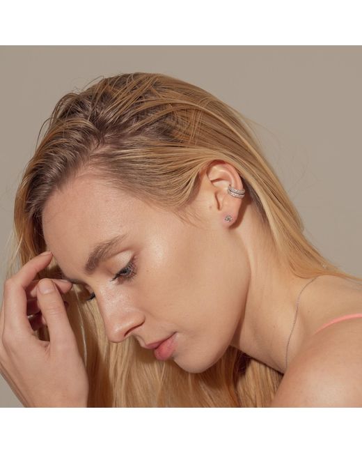 BLOOMTINE | Earth Angel HQ White Illuminess Premium Sterling Single Ear Cuff