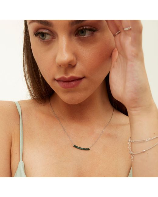 Spero London Multicolor Sterling Concave Bar Necklace