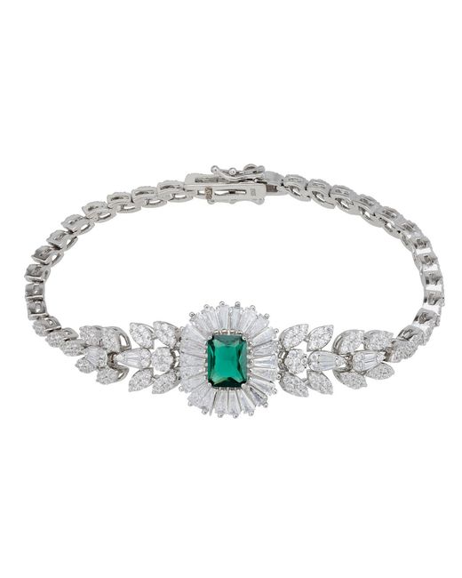 Latelita London Metallic Countess Gemstone Bracelet Emerald