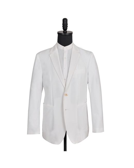 DAVID WEJ White Ashford Relaxed Single Breasted Blazer – for men