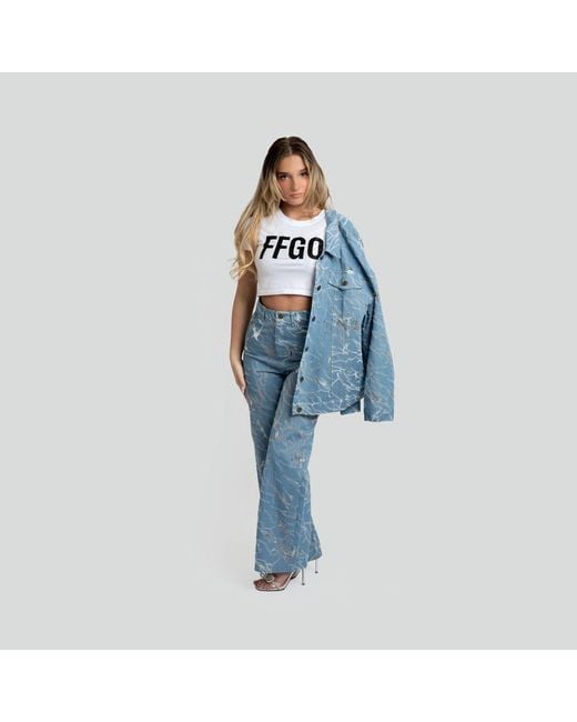 Maui X Lolita Blue Blair Transparent Marbled Denim Jacket