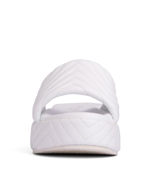 Beautiisoles by Robyn Shreiber Made in Italy White Deedee Platform Sandal & Wedge Wedding Work Pool Beach Slide Espadrille Leather Sandal