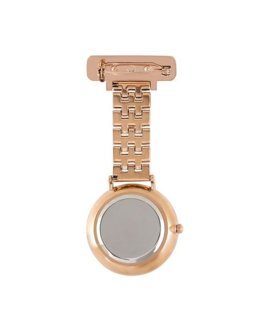 Bermuda Watch Company Metallic Annie Apple Link Bracelet Nurse Fob Watch