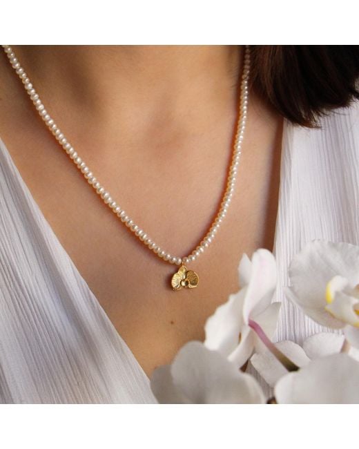 Agora Jewellery Metallic Orchid Pearl Necklace