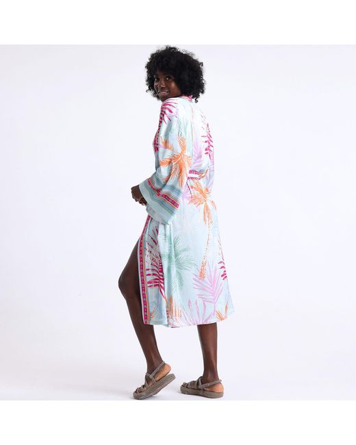LOVEIST STORE Multicolor Palma Silky Satin Kimono