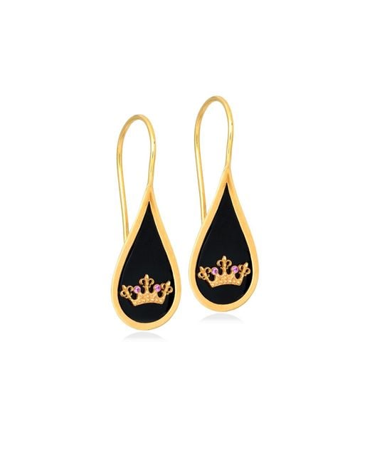 Myrto Katramadou Jewellery Metallic Queen Bee Ruby Hook Earrings