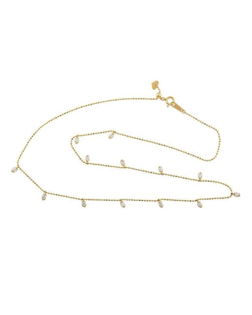 Artisan White 18K Prong Diamond Station Necklace