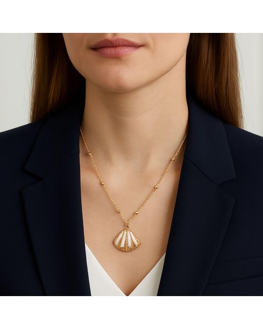 My Little Nature Metallic Natural Seashell Necklace With Plated Chain