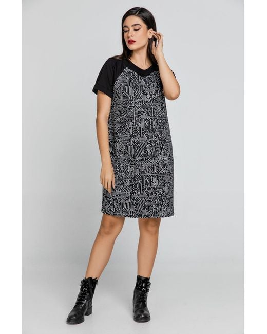 Conquista Black A Line Dress Fashion