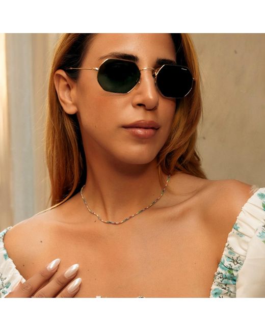 Spero London Metallic Tennis Necklace & Bracelet Set Sterling