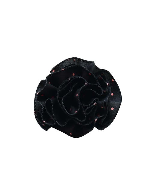 2KStyle Black Gardenia Satin Effect Polka-Dot Brooch