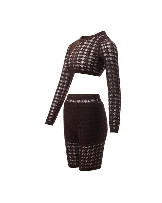 Fully Fashioning Brown Kim Crochet Cropped Top