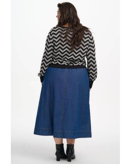 Sugarhill Black Rowena Sweater, Chevron Stripes