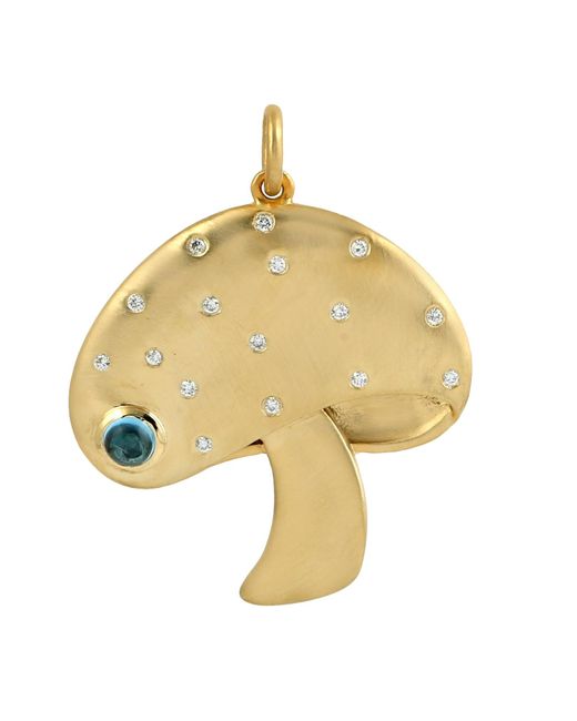 Artisan Metallic Diamond & Mushroom Pendant