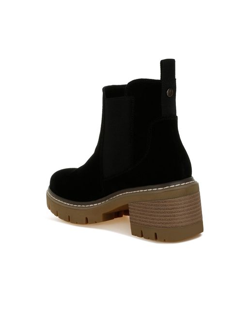 Rag & Co Black Vostok Suede Chunky Chelsea Boots