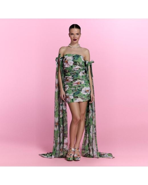 Nur Karaata Green Poppy Reverie Dress