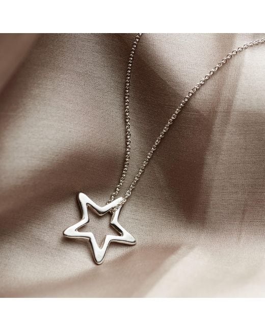 Posh Totty Designs Metallic Sterling Silver Open Star Necklace