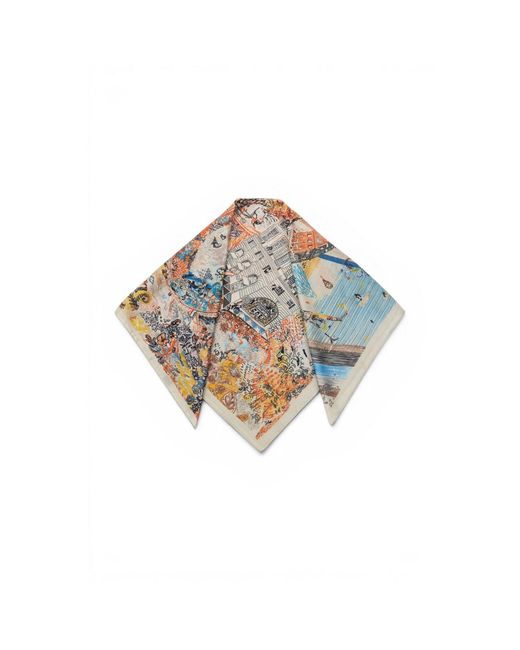 Saachi Metallic Urban Cityscape Satin Bandana