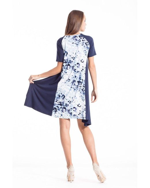Conquista Blue Animal Print Detail Dress
