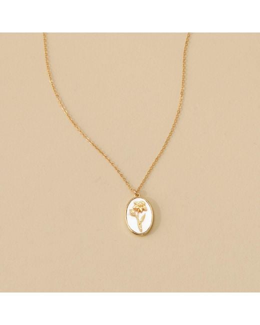 SET & STONES Metallic Katrina Birth Flower Necklace