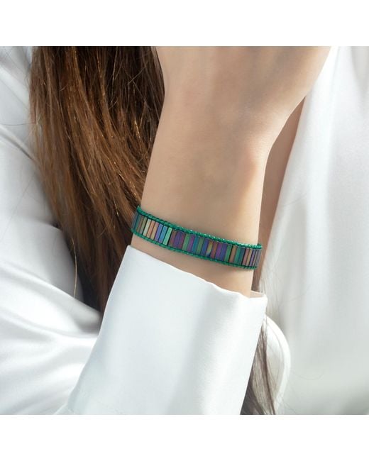 Milou Jewelry Green Emma Beaded Bracelet
