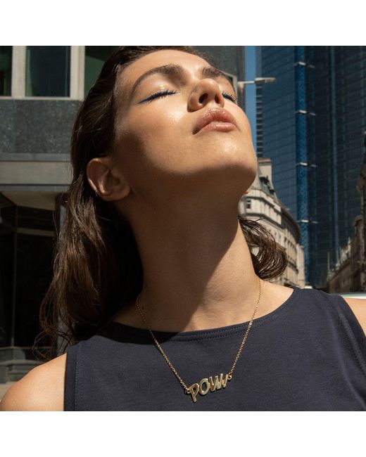 Edge Only Metallic Pow! Letters Necklace 18Ct Vermeil