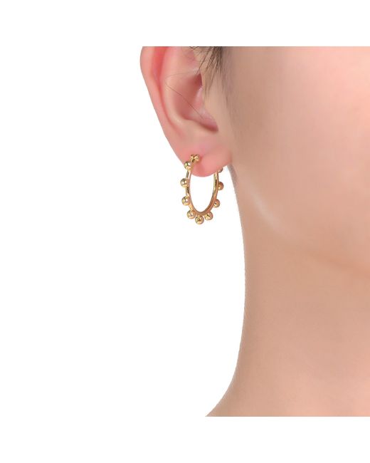 Genevive Jewelry Metallic Rachel Glauber Colored Hoop Earrings