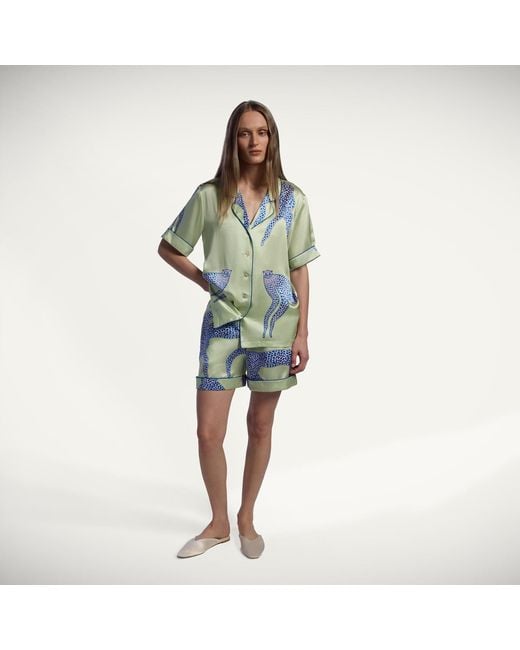 Piola Blue Silk Short Pyjama Set
